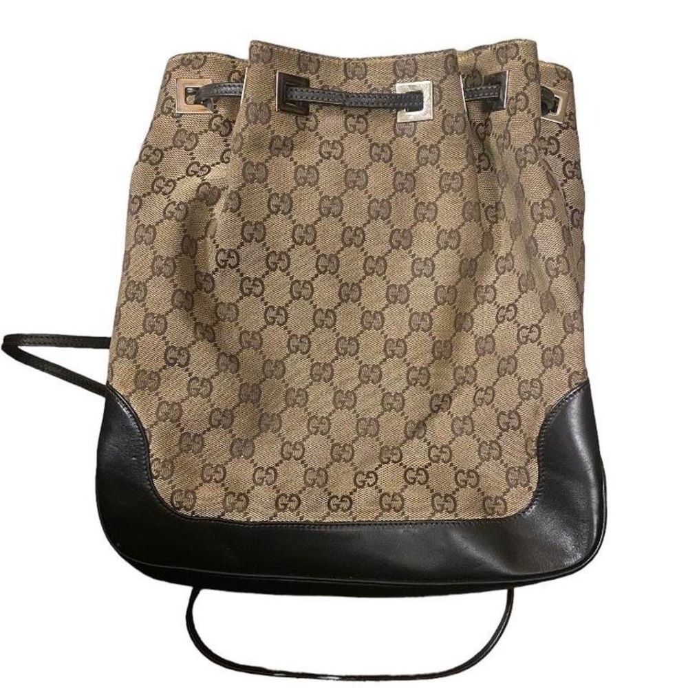 Vintage Gucci gg canvas brown & tan all over pattern back pack